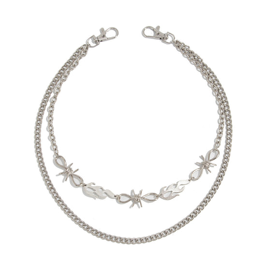 Punk Cross Stitching Pants Zipper Ornament