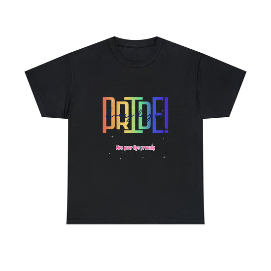 Pride TShirt, Rainbow Pride all gender all occasion proud stylish make a statement everyday casual black shirt