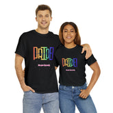 Pride TShirt, Rainbow Pride all gender all occasion proud stylish make a statement everyday casual black shirt