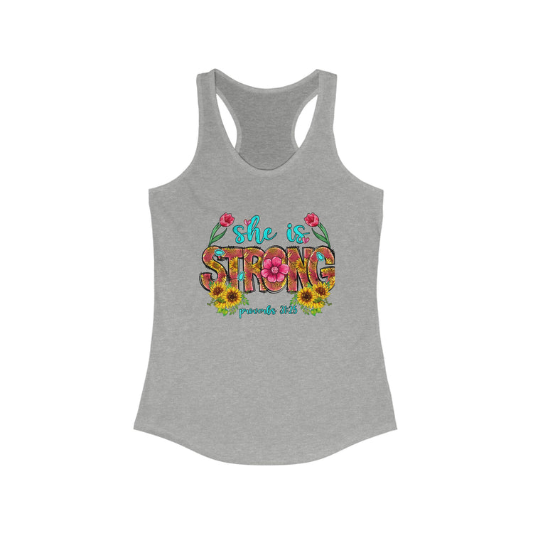 Strong women handmade beach cute Christian faith proverbs bible verse athletic casual everyday summer look racer back tank top great gift