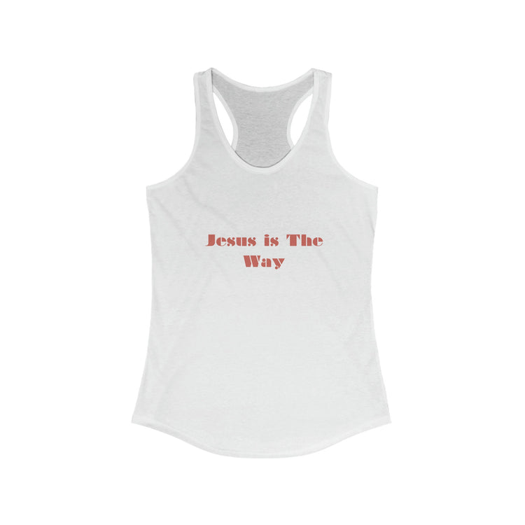 Jesus is The Way Tank Top, Women Christian faith born again positive empowerment racer back casual jean shorts tank shirt