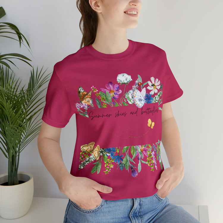 BUTTERFLY SHIRT Wildflower Shirt Nature Lover Shirt Heavyweight Shirt Trendy T-Shirt Personalized T-Shirt Boho Style T Shirt Cool T-Shirt
