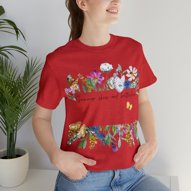BUTTERFLY SHIRT Wildflower Shirt Nature Lover Shirt Heavyweight Shirt Trendy T-Shirt Personalized T-Shirt Boho Style T Shirt Cool T-Shirt