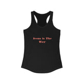 Jesus is The Way Tank Top, Women Christian faith born again positive empowerment racer back casual jean shorts tank shirt