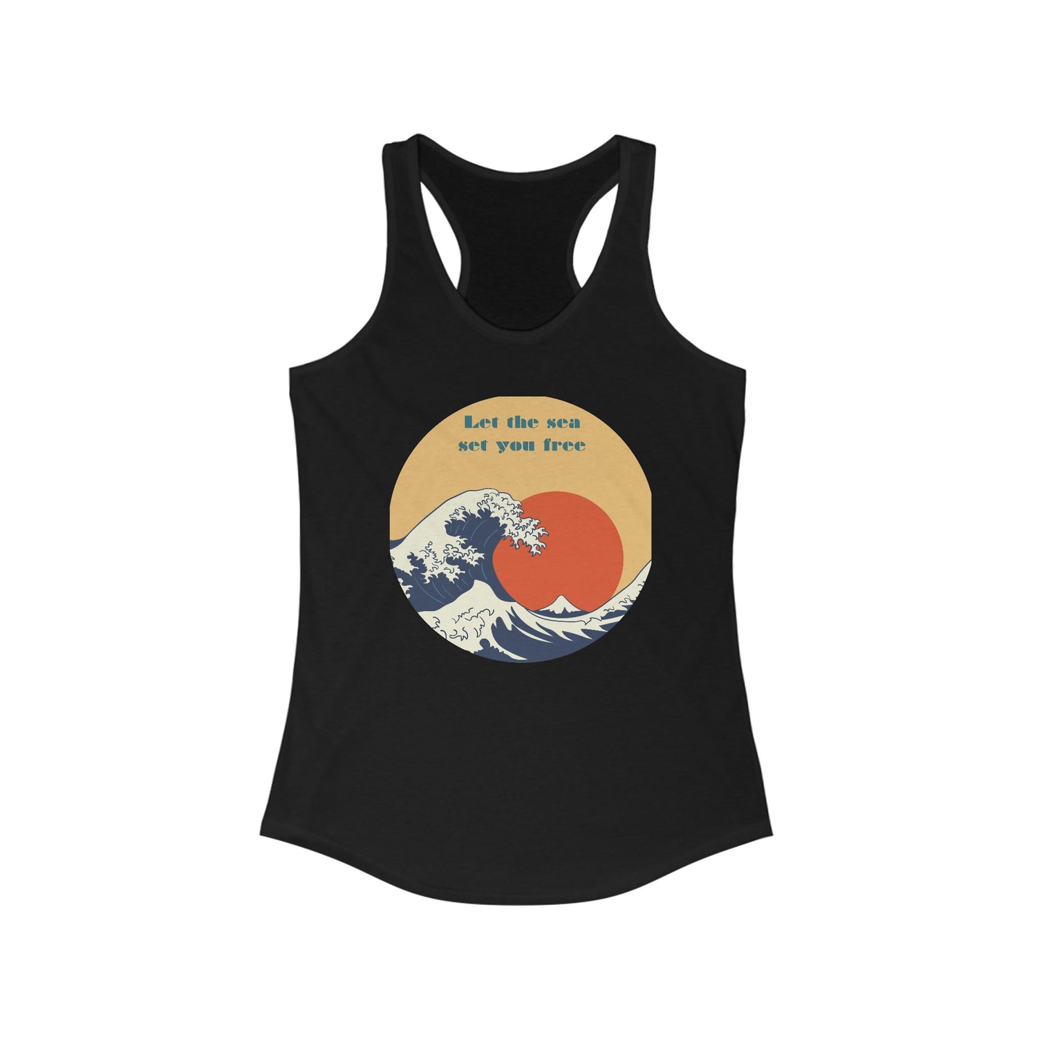 Women Blue Ocean Racerback, Female Summer casual beach everyday relax lounge clothing wear for girl