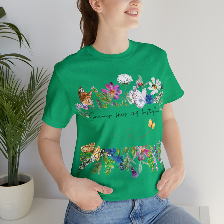 BUTTERFLY SHIRT Wildflower Shirt Nature Lover Shirt Heavyweight Shirt Trendy T-Shirt Personalized T-Shirt Boho Style T Shirt Cool T-Shirt