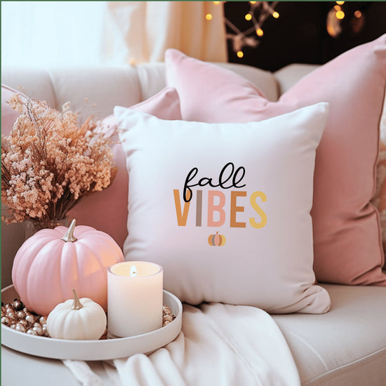 Spun Polyester Square Pillow, Fall Vibes minimilist style fashion casual laidback simple classy couch bed chair decor throw pillow