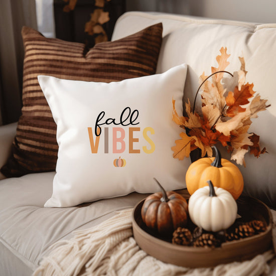 Spun Polyester Square Pillow, Fall Vibes minimilist style fashion casual laidback simple classy couch bed chair decor throw pillow