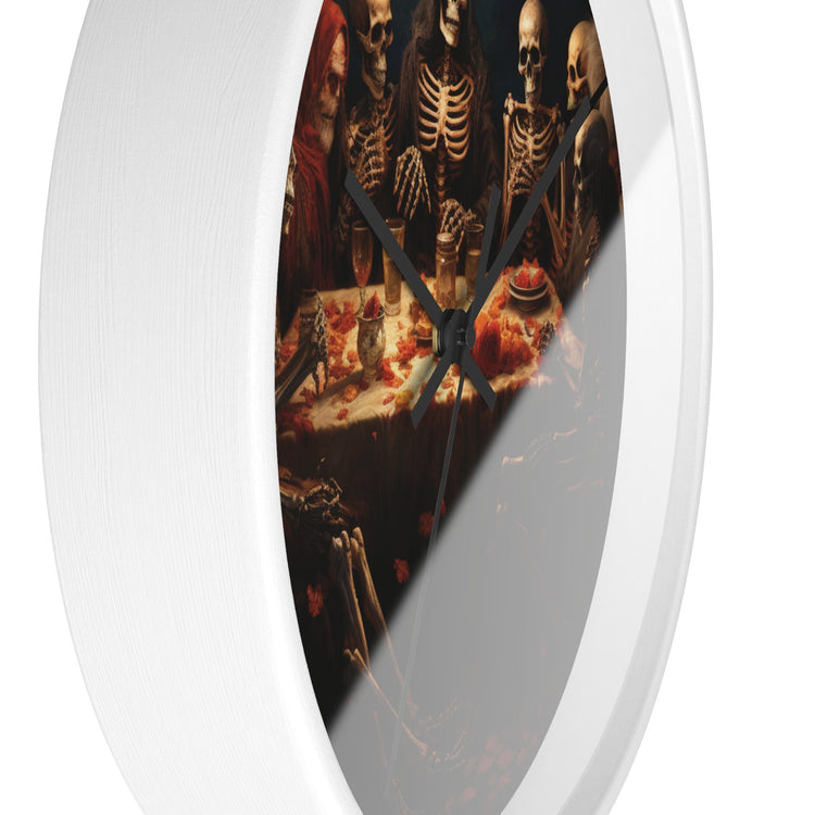 Wall Clock, Halloween Day of the dead last supper Fall portrait art kitchen hallway office family gift clock