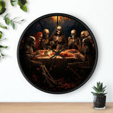 Wall Clock, Day of the Dead Art, Dia de Los Muertos, Last Supper, Novelty Clock, Kitchen wall clock, Hallway Clock, Fall Clock, Family gift