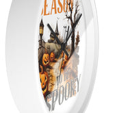 Wall Clock, Spooky Halloween novelty kitchen hallway home office fall autumn season decorative clock