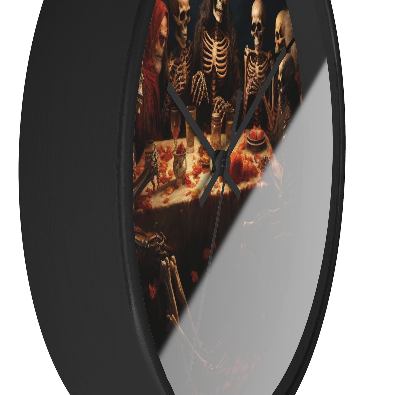 Wall Clock, Halloween Day of the dead last supper Fall portrait art kitchen hallway office family gift clock