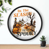 Wall Clock, Spooky Halloween novelty kitchen hallway home office fall autumn season decorative clock