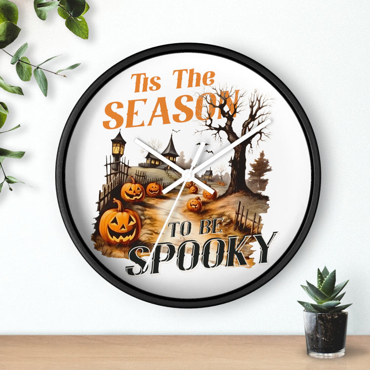 Wall Clock, Spooky Halloween novelty kitchen hallway home office fall autumn season decorative clock