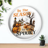 Wall Clock, Spooky Halloween novelty kitchen hallway home office fall autumn season decorative clock