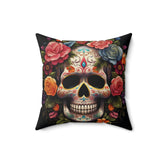 Square Pillow, Day of the dead Dia de Los Muertos colorful floral Halloween throw bedroom couch pillow house warming gift