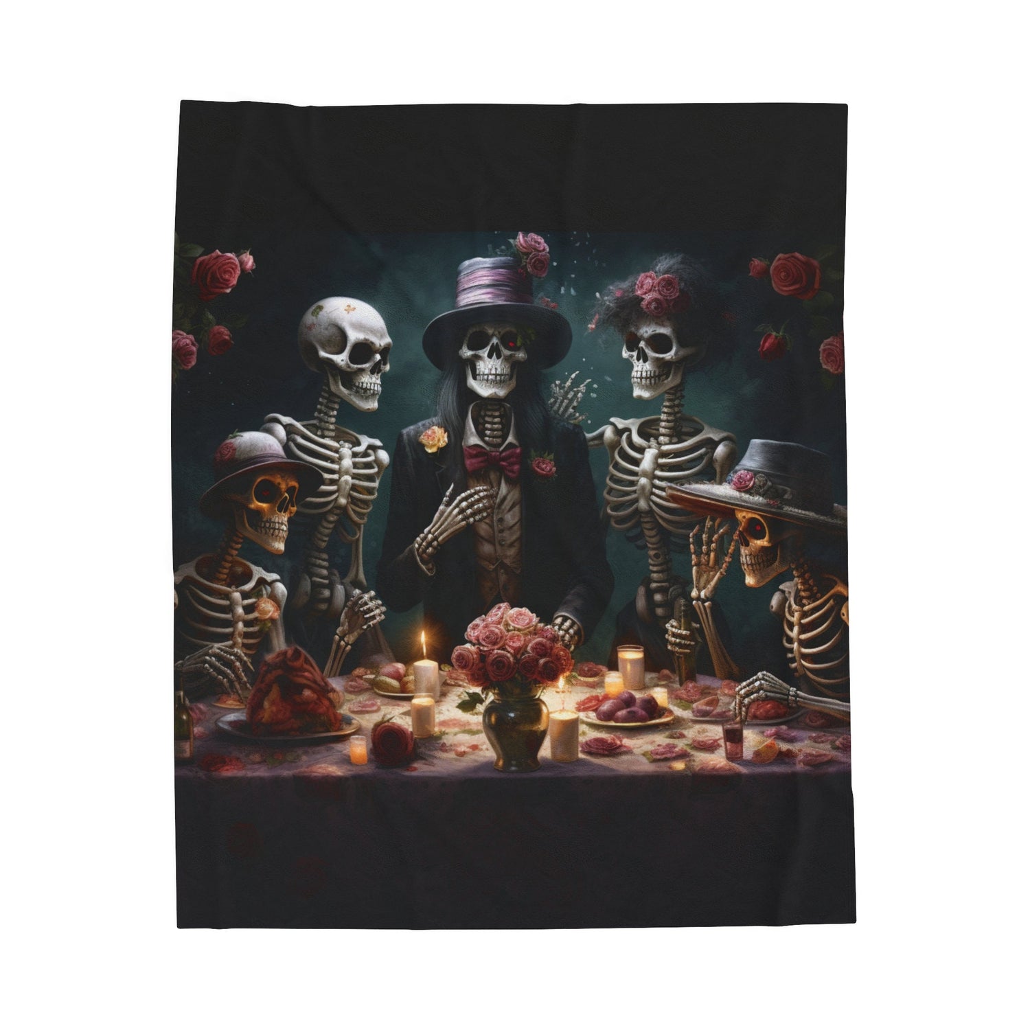 Day of the Dead velveteen blanket la ofrenda Mexican traditional dia de los muertos art design any room decor blanket