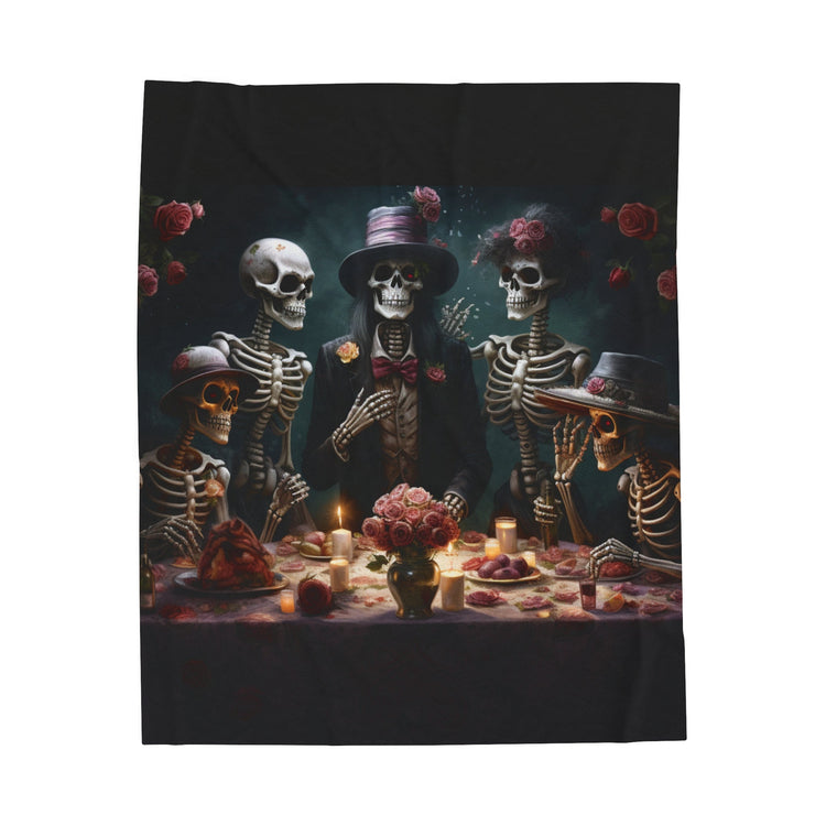 Day of the Dead velveteen blanket la ofrenda Mexican traditional dia de los muertos art design any room decor blanket