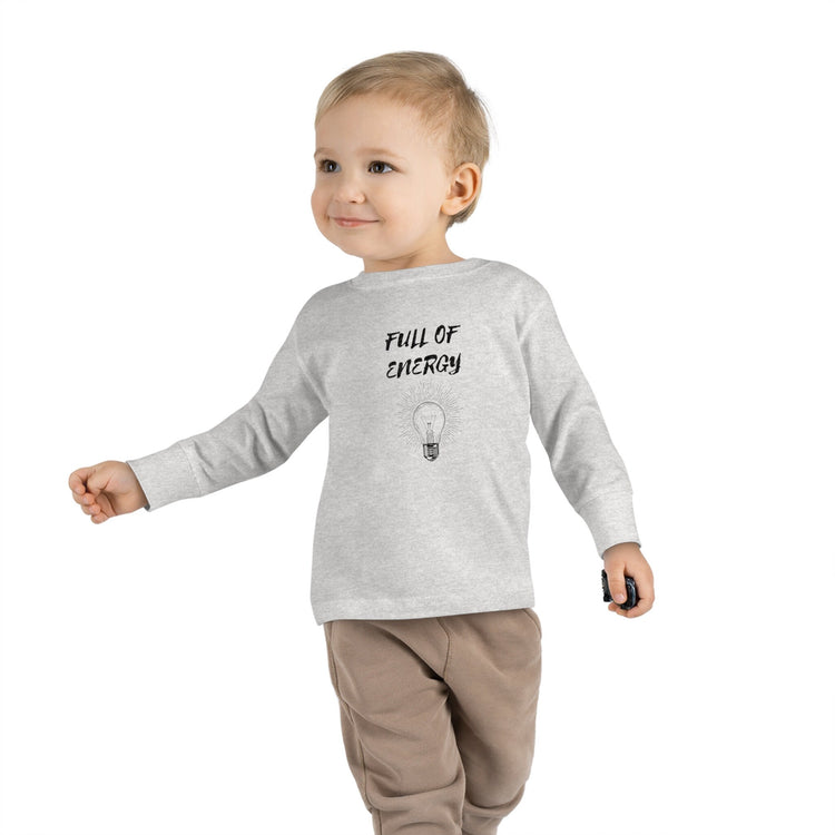 Full of Energy Toddler Long Sleeve Tee, Energy Baby, Toddler clothes, Children wear, Kids casual wear, bay Momma gift, Kids Birthday gift,