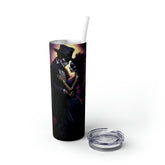 Day of the Dead Skinny Tumbler with Straw 20oz Mexican Halloween traditional art hot cold drinking festive travel car beverage tall cup