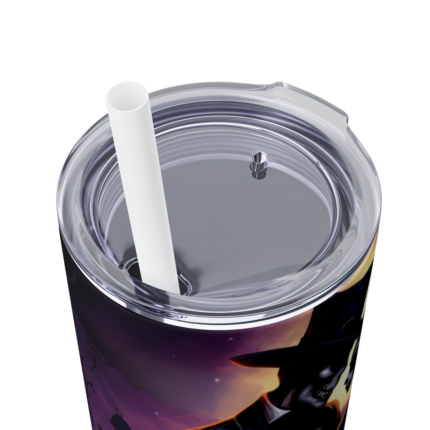 Day of the Dead Skinny Tumbler with Straw 20oz Mexican Halloween traditional art hot cold drinking festive travel car beverage tall cup