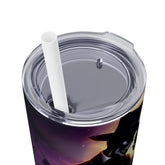 Day of the Dead Skinny Tumbler with Straw 20oz Mexican Halloween traditional art hot cold drinking festive travel car beverage tall cup