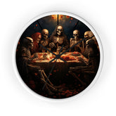 Wall Clock, Halloween Day of the dead last supper Fall portrait art kitchen hallway office family gift clock