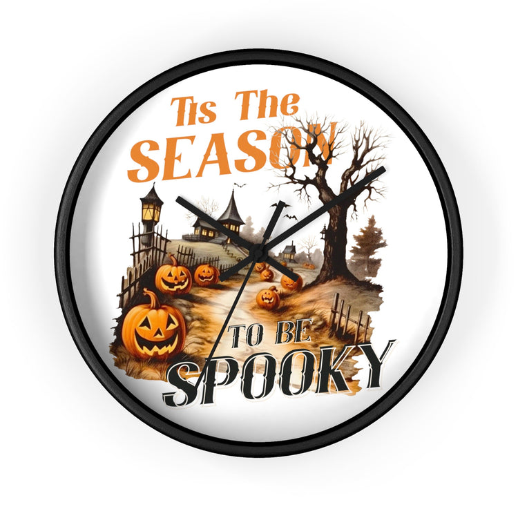 Wall Clock, Spooky Halloween novelty kitchen hallway home office fall autumn season decorative clock