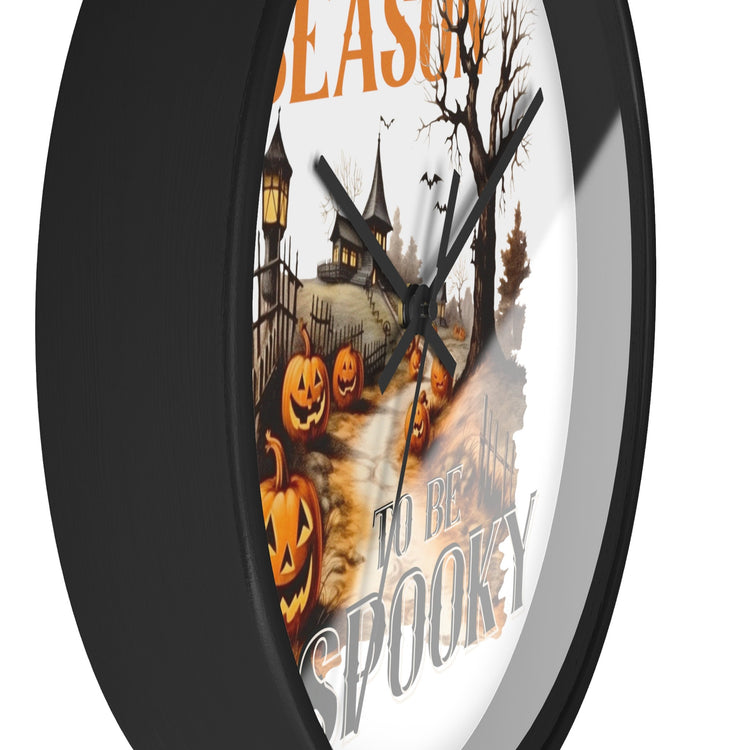 Wall Clock, Spooky Halloween novelty kitchen hallway home office fall autumn season decorative clock