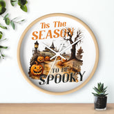 Wall Clock, Spooky Halloween novelty kitchen hallway home office fall autumn season decorative clock