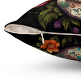 Square Pillow, Day of the dead Dia de Los Muertos colorful floral Halloween throw bedroom couch pillow house warming gift