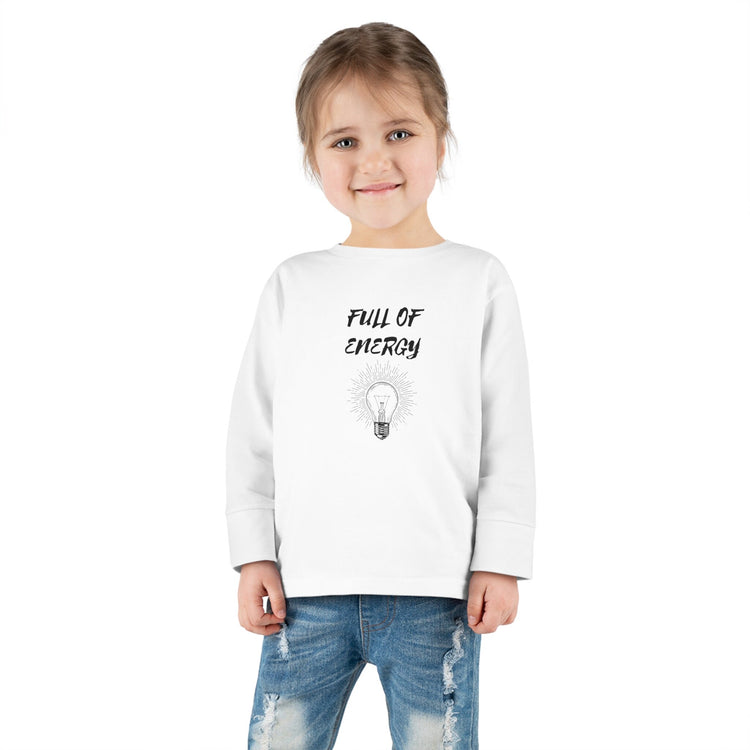 Full of Energy Toddler Long Sleeve Tee, Energy Baby, Toddler clothes, Children wear, Kids casual wear, bay Momma gift, Kids Birthday gift,