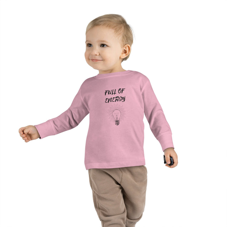 Full of Energy Toddler Long Sleeve Tee, Energy Baby, Toddler clothes, Children wear, Kids casual wear, bay Momma gift, Kids Birthday gift,