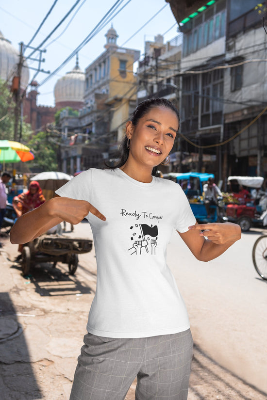 Listo para conquistar - Camiseta unisex de estilo suave, informal, empoderadora, positiva, regalo de cumpleaños, ropa informal
