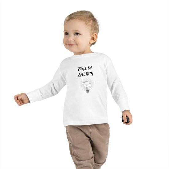 Full of Energy Toddler Long Sleeve Tee, Energy Baby, Toddler clothes, Children wear, Kids casual wear, bay Momma gift, Kids Birthday gift,