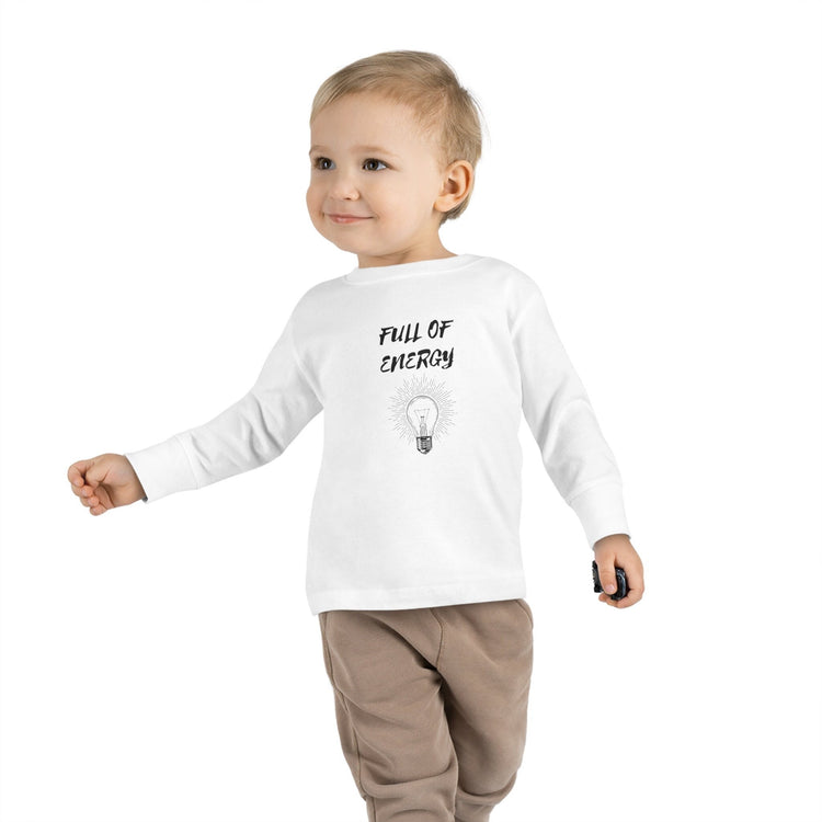 Full of Energy Toddler Long Sleeve Tee, Energy Baby, Toddler clothes, Children wear, Kids casual wear, bay Momma gift, Kids Birthday gift,
