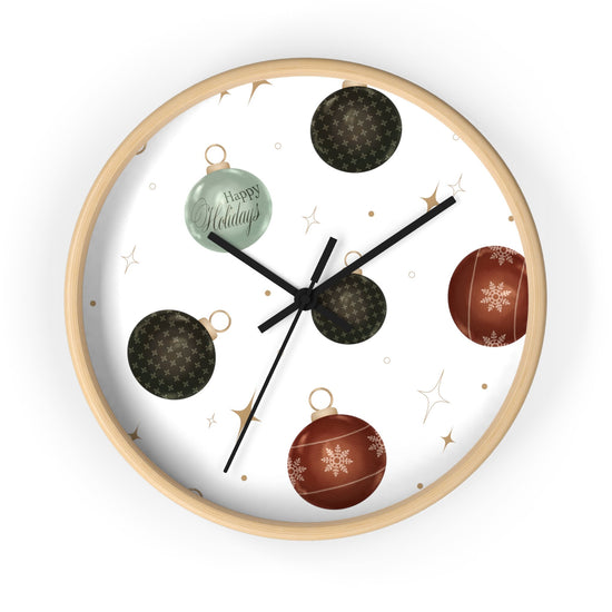 Wall Clock, Xmas color ornament wall art home office den casual room designer clock holiday family business gift