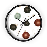 Wall Clock, Xmas color ornament wall art home office den casual room designer clock holiday family business gift