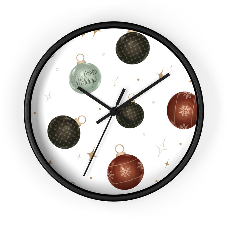 Wall Clock, Xmas color ornament wall art home office den casual room designer clock holiday family business gift