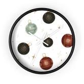 Wall Clock, Xmas color ornament wall art home office den casual room designer clock holiday family business gift