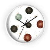 Wall Clock, Xmas color ornament wall art home office den casual room designer clock holiday family business gift