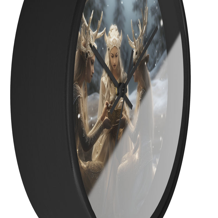 Wall Clock, Designer Holiday mystical white Xmas home office bedroom wall personal Christmas gift