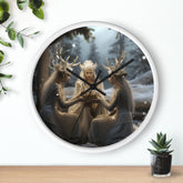 Wall Clock, Designer Holiday mystical white Xmas home office bedroom wall personal Christmas gift