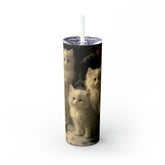 Xmas Tumbler with Straw, 20oz, Designer cup, Cat designs, Cat Lover, Xmas gift, Holiday decor, Water cup, Non-toxic