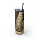 Xmas Tumbler with Straw, 20oz, Designer cup, Cat designs, Cat Lover, Xmas gift, Holiday decor, Water cup, Non-toxic