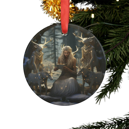 Adorno de acrílico con cinta, adorno navideño, Navidad mística, hermoso adorno, decoración navideña, decoración del hogar