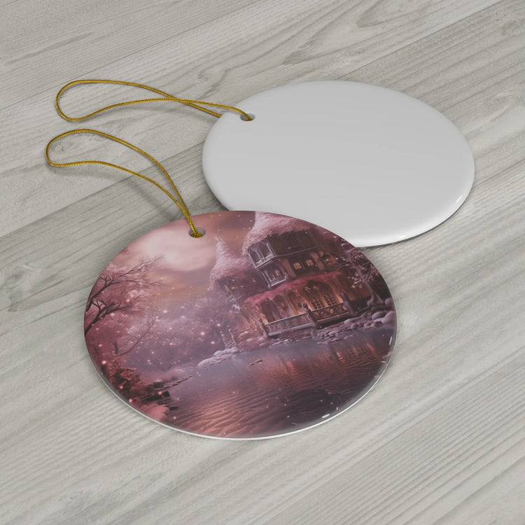 Ceramic Ornament, round ornament, pink decor, pink Christmas, Tree ornament, Decorative art The Aurora Touch