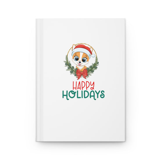 Hardcover Journal Matte, Daily Diary, Holiday Journal, Xmas Notebook, Adorable note journal, stocking stuffers, great xmas gift