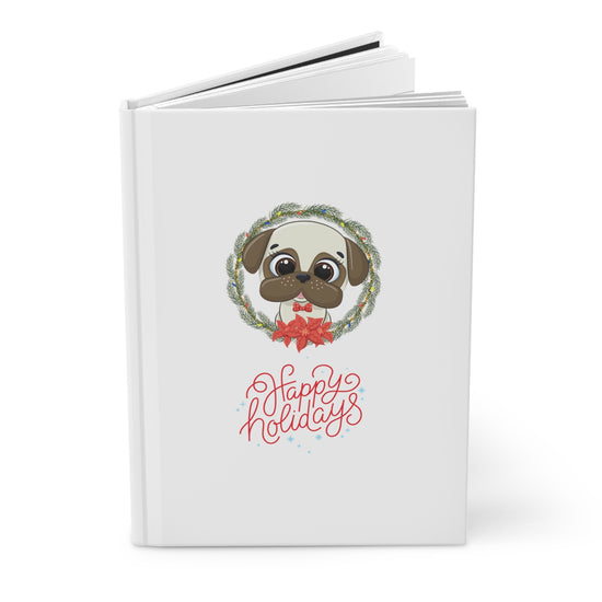 Hardcover Journal, Puppy design journal, Xmas gift, Daily journal, Holiday decorative book, gift for young child, student school journal