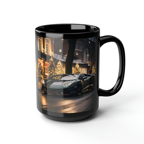 Black Mug, 15oz, Christmas in style, Luxury Mug, Black Coffe Mug, Holiday Gift, Designer Mug, gift for dad